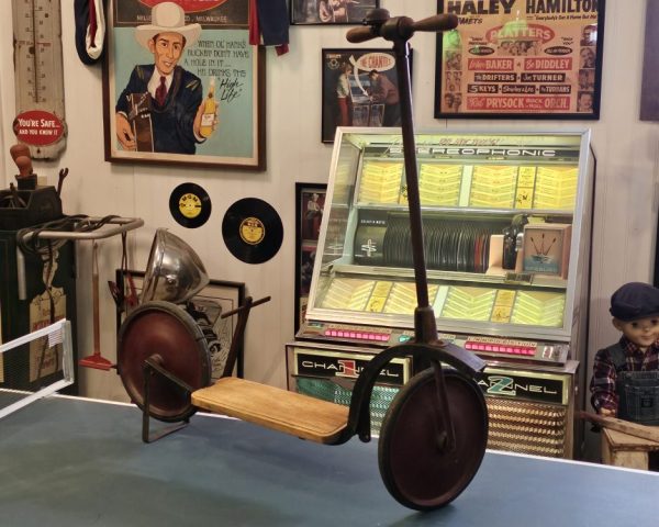 Metal Wood 2-Wheel Scooter, 1950s