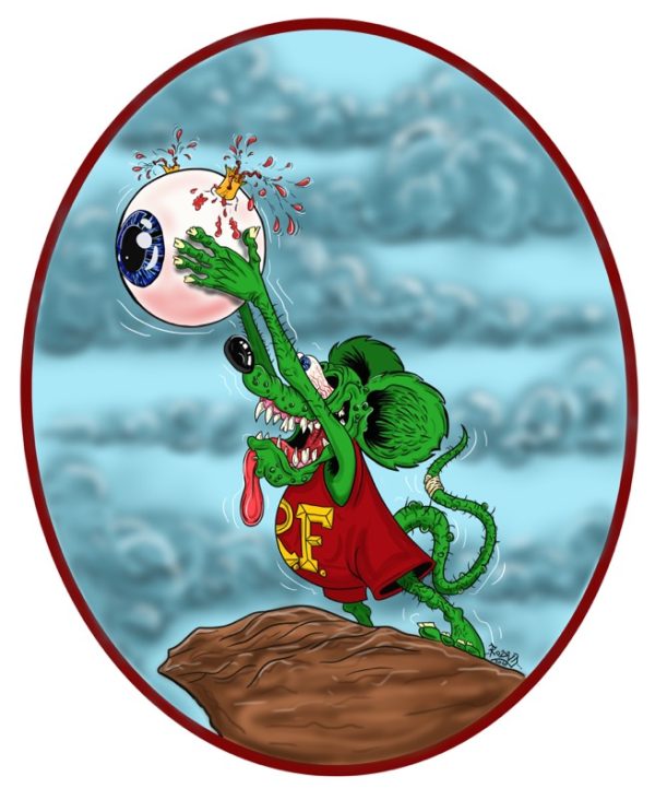 Rat Fink Flying Eye Sticker Art