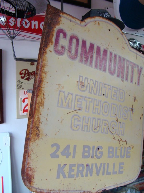 United Methodist Community Church Shield Sign Side