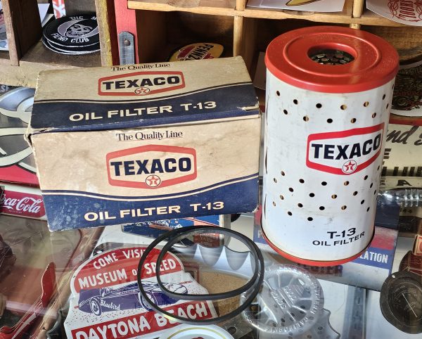 Texaco Oil Filter T-13 New Old Stock Filter Back