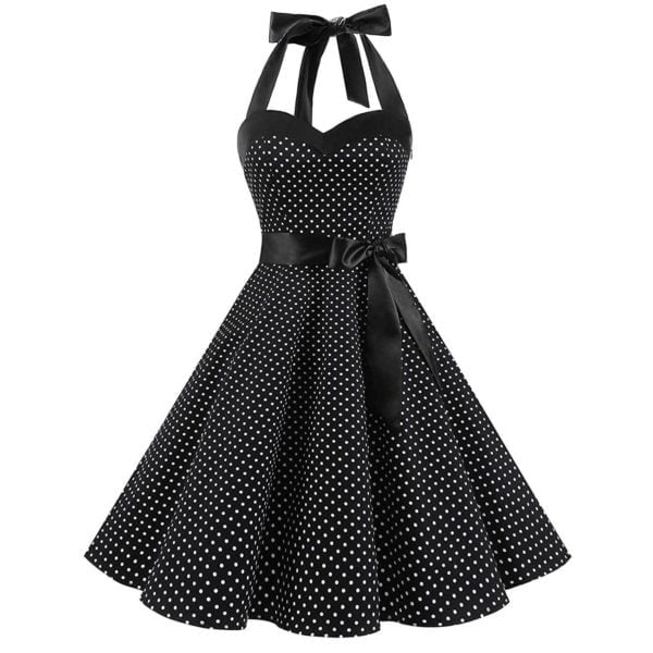 Pin-Up Dress Black Polka Dot 