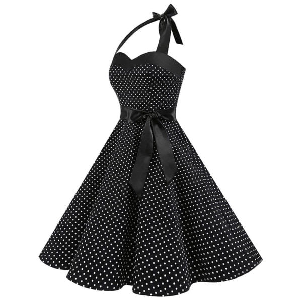 Black Polka Dot Pin-Up Dress Side