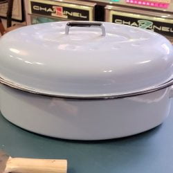 Blue Enamelware Roaster