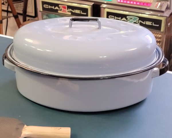 Blue Enamelware Roaster