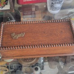 Vintage Oak Wood Cigar Box