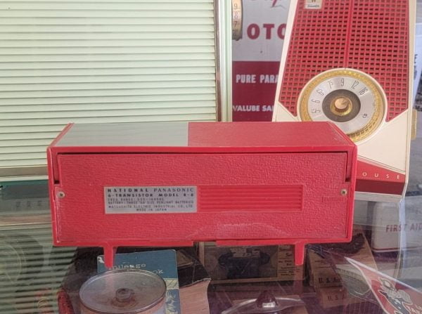 National Panasonic Red Transistor Radio Back