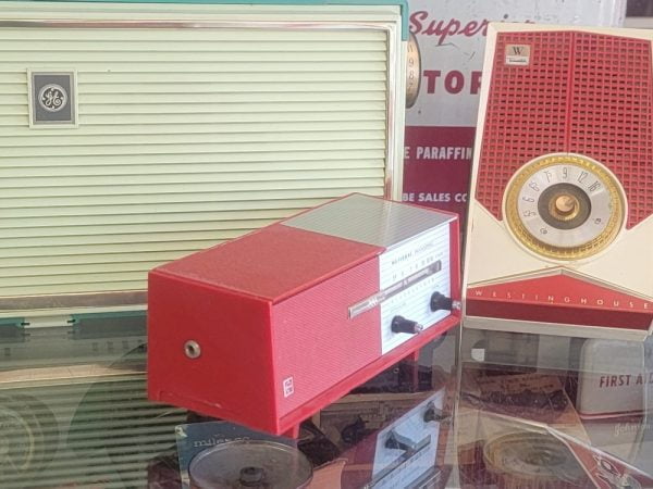 National Panasonic Red Transistor Radio Side
