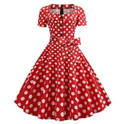 Pin-Up Dress Red With White Polka Dots