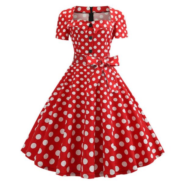 Pin-Up Dress Red With White Polka Dots