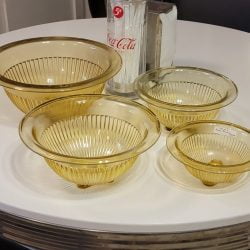 Amber Glass Bowl Set