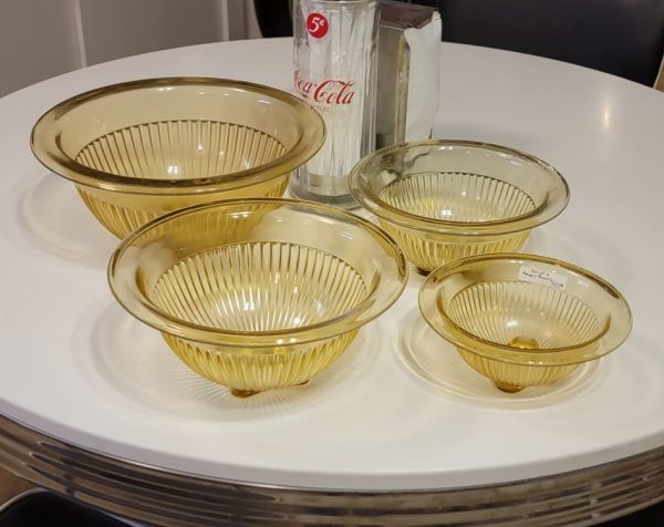 Amber Glass Bowl Set