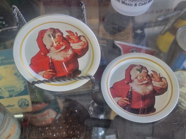 Coca-Cola Santa Looking Coaster Set