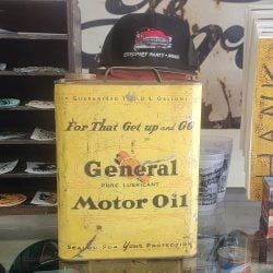 General Pure Lubricant Motor Oil Can, Two Gallon