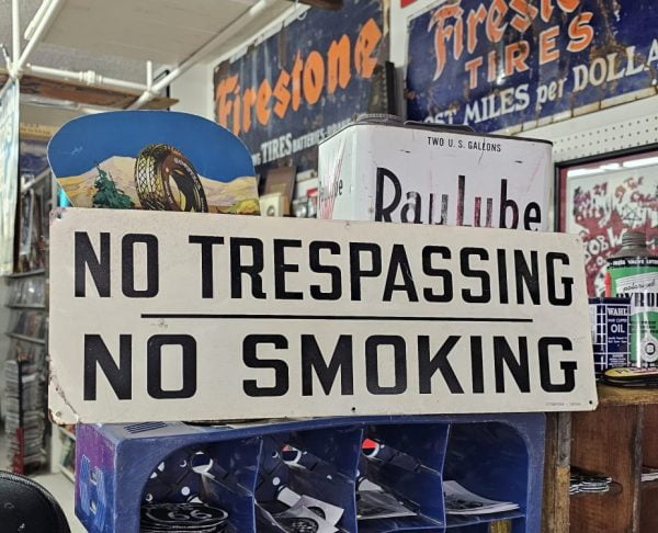 No Trespassing-No Smoking Tin Sign