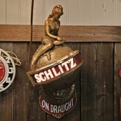 Schlitz Girl On Globe Lamp