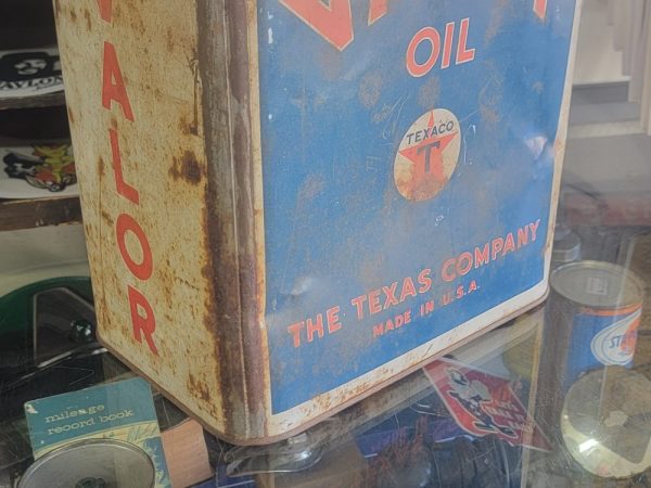 Texaco VALOR Motor Oil Can Two Gallon Denting