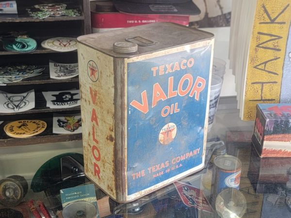 Texaco VALOR Motor Oil Can Two Gallon Side