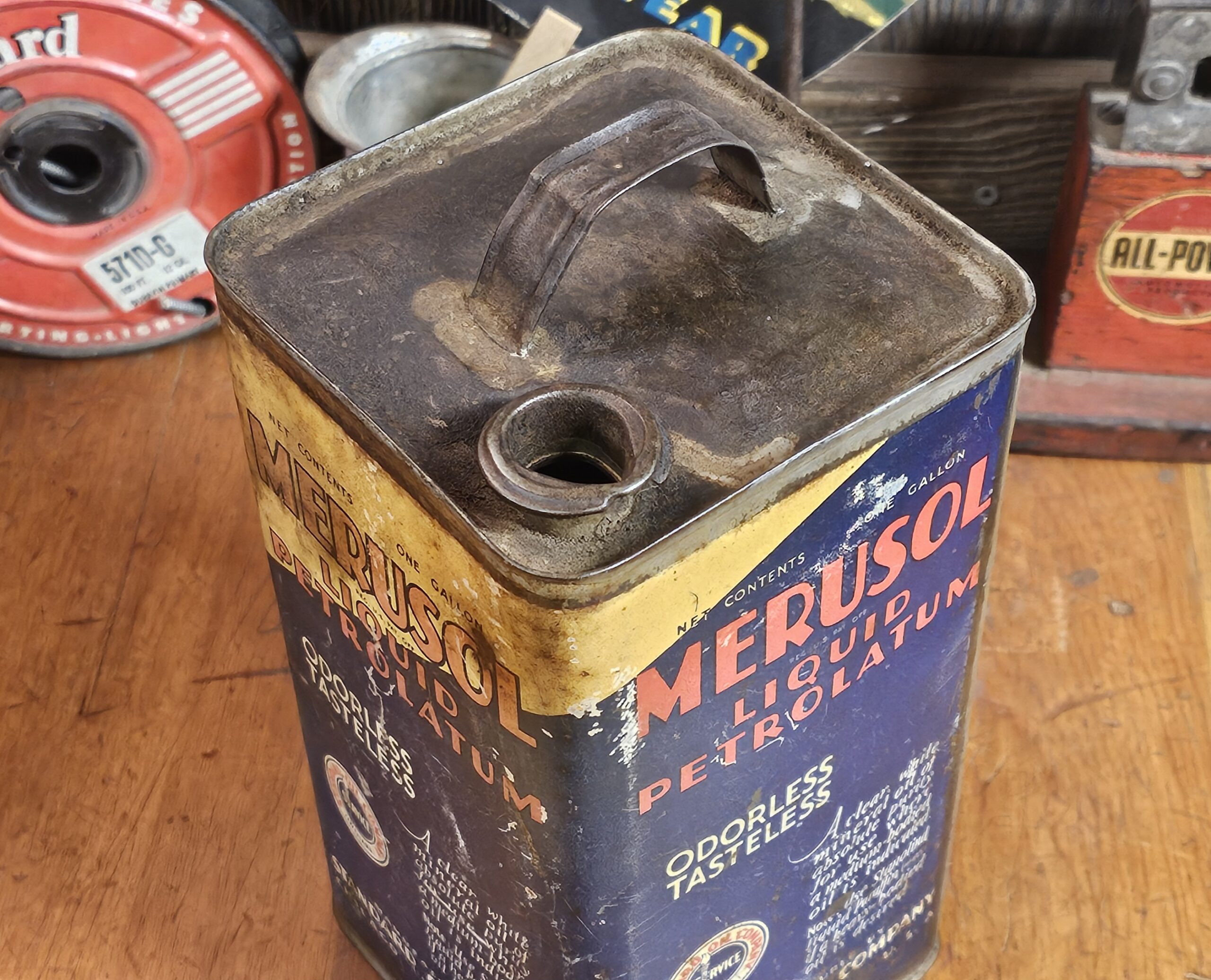 Merusol Liquid Petroleum Can Gallon Missing Cap