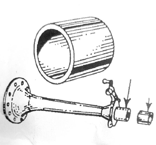 1928-48 Rear Axle Housing Repair Sleeve Location Blowup