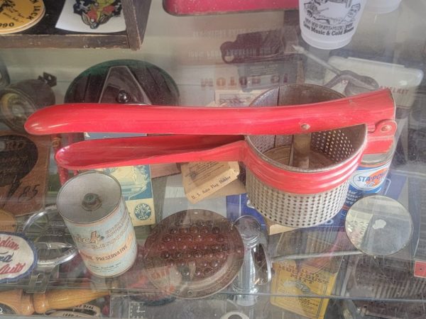 Red Hand Held Potato Ricer