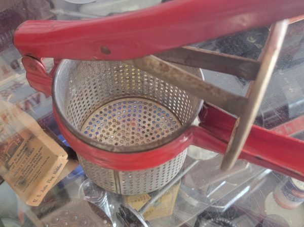 Red Hand Held Potato Ricer Basket