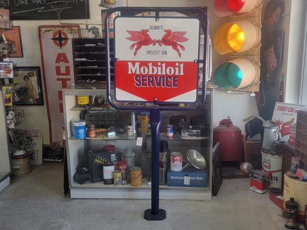 Mobiloil Service Island Lollipop Sign Back