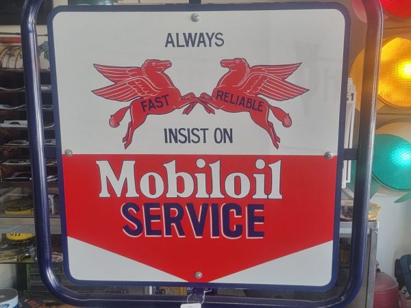 Mobiloil Service Island Lollipop Sign Side 1