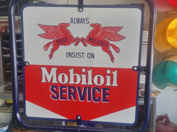 Mobiloil Service Island Lollipop Sign Side 2