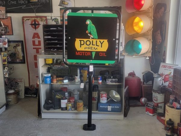 Polly Prem Motor Oil Island Lollipop Sign