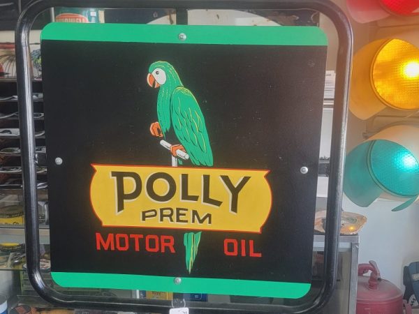 Polly Prem Motor Oil Island Lollipop Sign Side 1