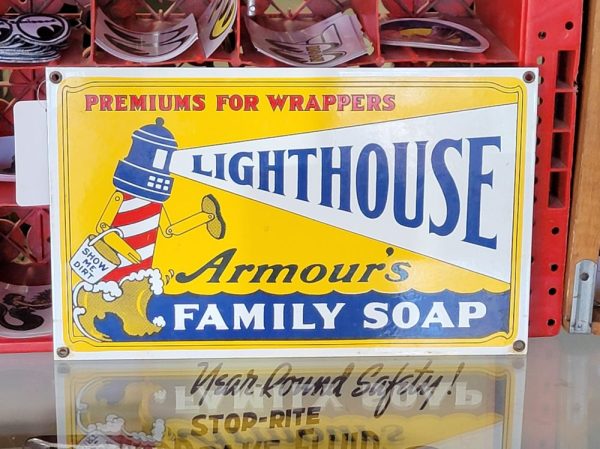 Armour's Lighthouse Family Soap Porcelain Sign