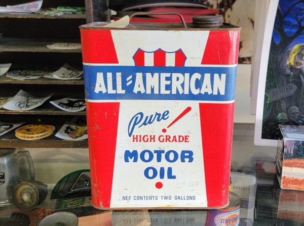 All American Motor Oil Can Two Gallon