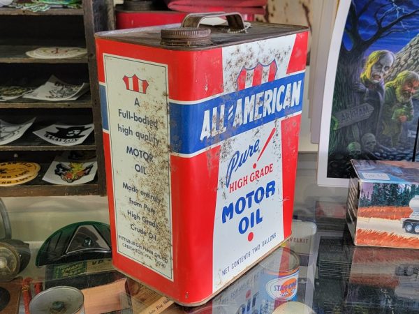 All=American Motor Oil Can Two Gallon Back & Side 2