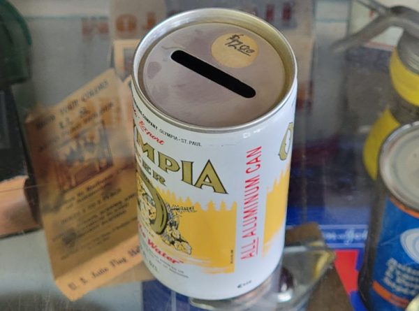 Olympia Beer Can Bank Top