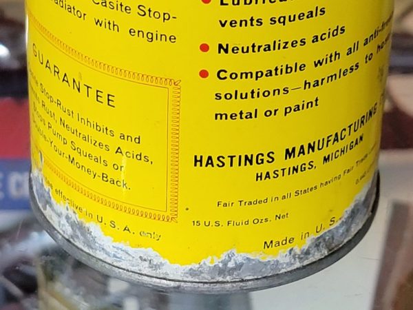 Casite Stop-Rust Radiator Additive Can Bottom