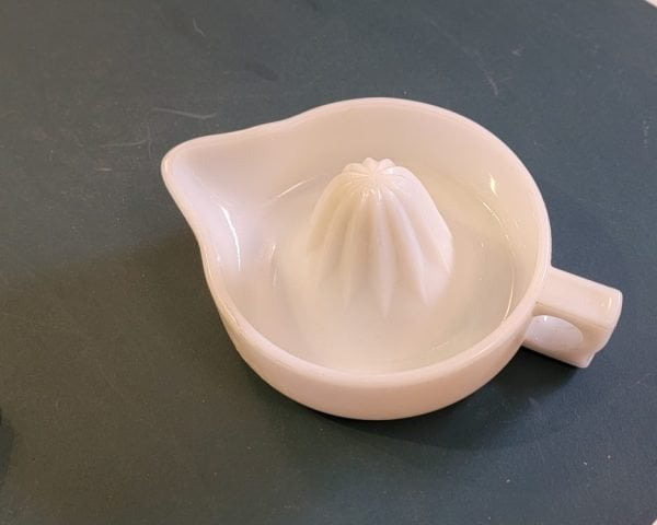 Sunkist Milk Glass Hand Juicer Left