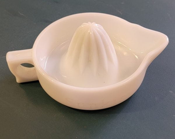 Sunkist Milk Glass Hand Juicer Right