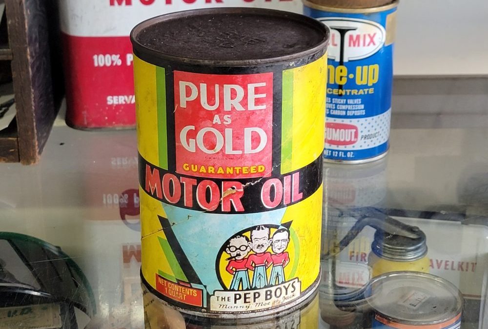 Pure As Gold Pep Boys Motor Oil Can