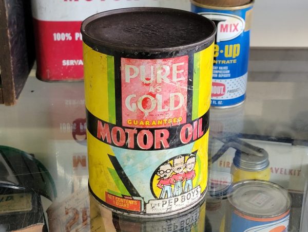 Pure As Gold Pep Boys Motor Oil Can Back