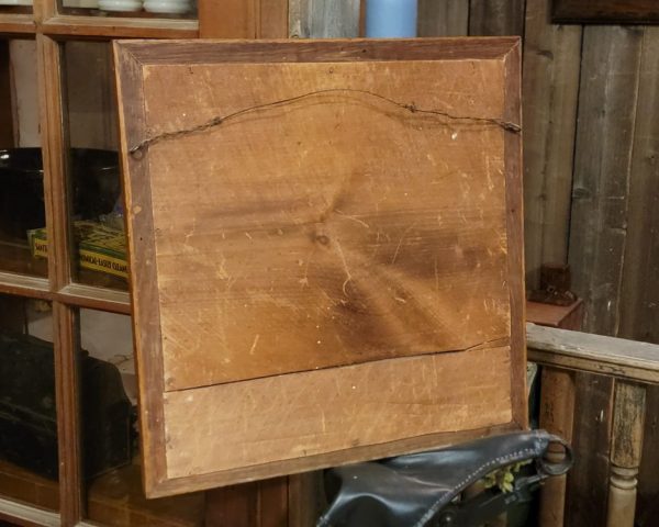 Ribbed Oak Beveled Mirror Back