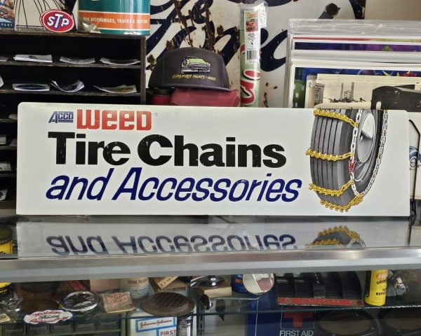 Acco WEED Tire Chains And Accessories Sign
