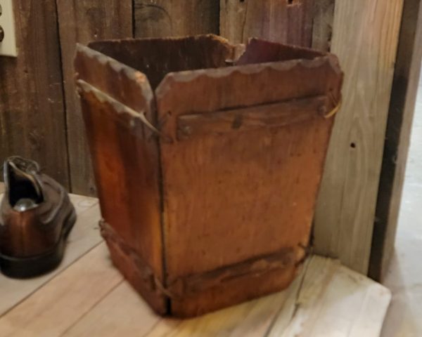 Wooden Cowboy Trash Can, 1940s Side 2