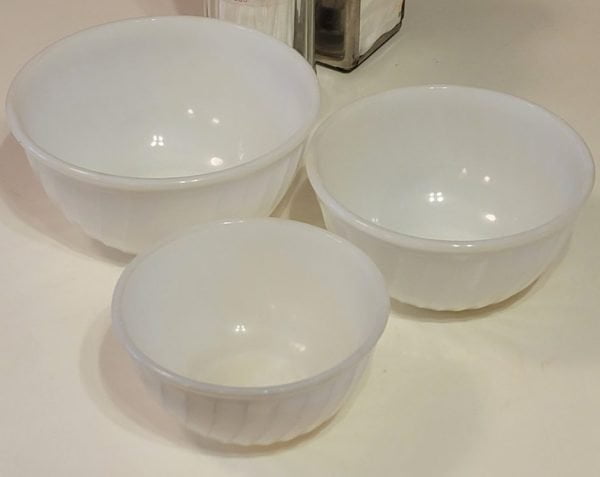 Fire-King White Mixing Bowl Set