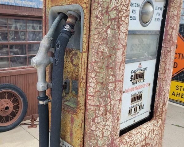 Erie 77 Gas Pump, Unrestored Left Handle