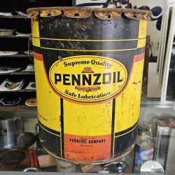 Pennzoil Motor Oil Can, Five Gallon