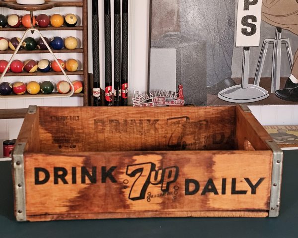 7up Drink Daily Wooden Crate