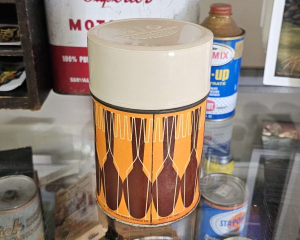 Thermos Brown, Orange & Tan Back