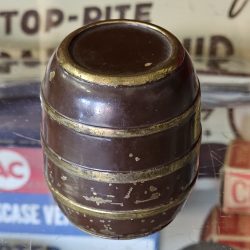 Chrome Nesting Shot Glasses In Brass Barrel