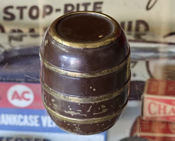 Chrome Nesting Shot Glasses In Brass Barrel