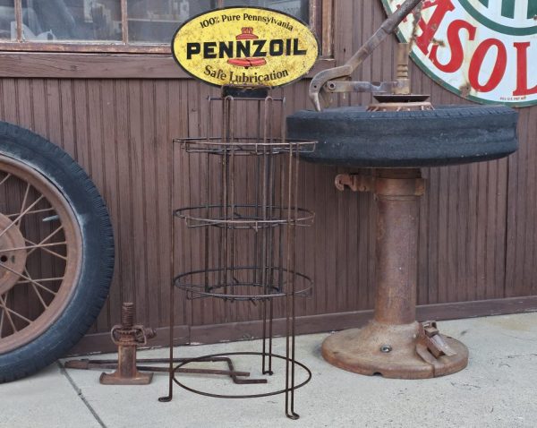 Pennzoil Oil Can Rack, Double Sided Sign